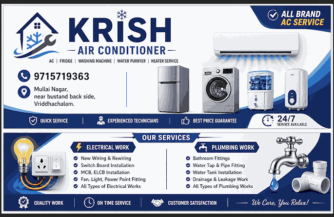 Krish Air conditioner ac service in virudhachalam